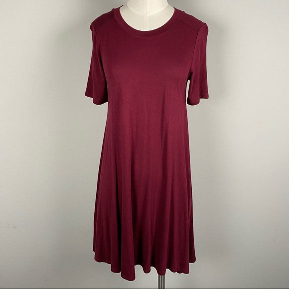 BCBGeneration Dresses & Skirts - BCBGeneration Maroon Crewneck T-shirt Dress Small